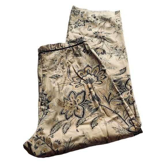 Liz Claiborne Anissa Cotton Dress pants  Tan and Black Floral print Size 12 - Picture 1 of 8